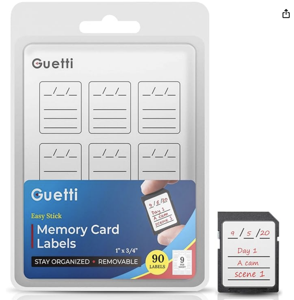 90 Count SD Card Labels help photographers stay organized with easy write-in identifying info